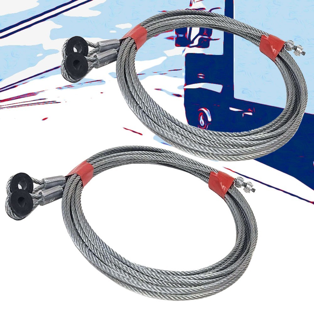 4PC 110" 1/4" Nylon Eyelet 7x7 Galvanized Steel Ramp Door Lift Cable TG-911041