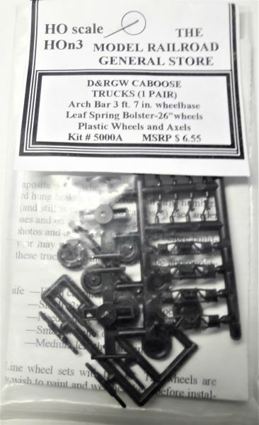 HO HOn3 D&RGW Caboose trucks 1 pr MRGS-5000A Plastic detail parts
