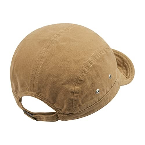 Short Brim Baseball Cap 5 Panel Hat Soft Short Bill One Size Dy09-khaki