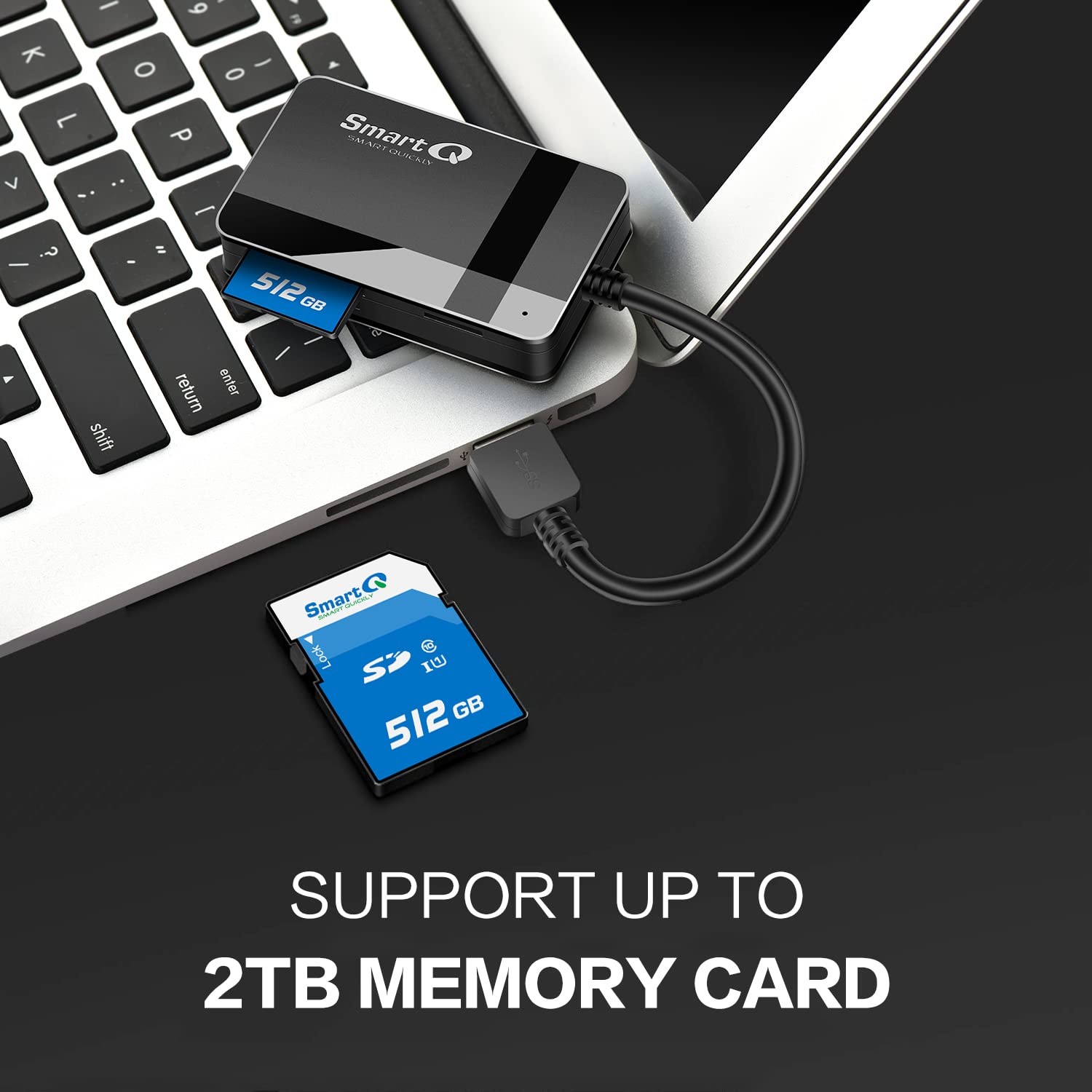SmartQ C368 USB 3.0 Card Reader - Plug & Play, Compatible with Apple & Window...