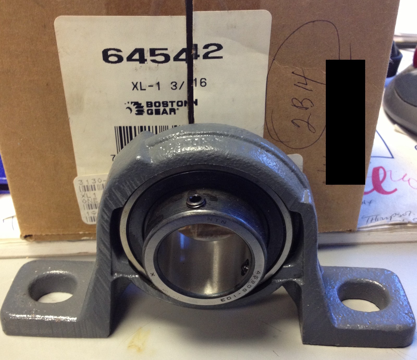 2 PER PURCHASE PILLOW BLOCK BEARING BOSTON GEAR P/N 64542 1-3/16" NTN AS206-103