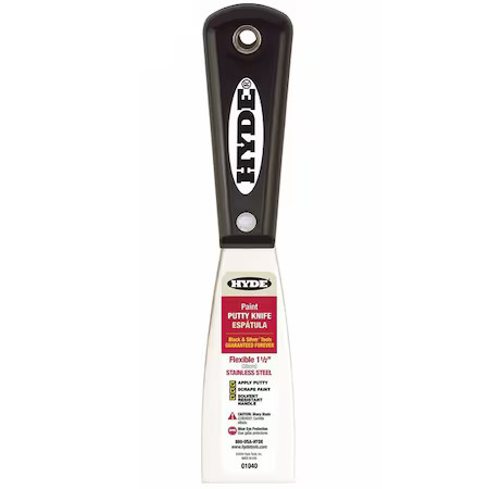 Hyde 01040 Putty Knife, Straight, Ss, 1 1/2"W