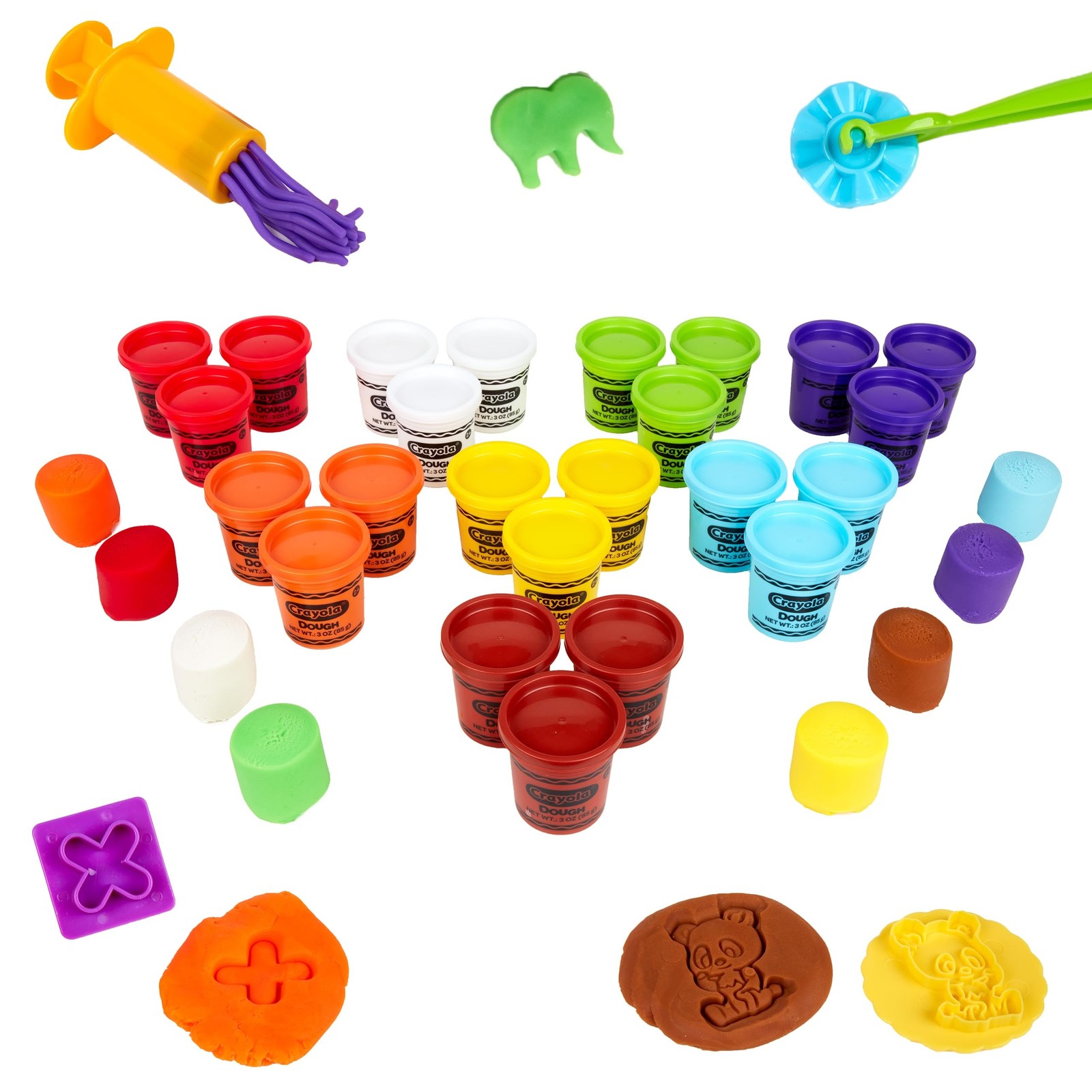 Crayola Assorted Dough Classpack with Tools, 8 Colors, 24 per Carton
