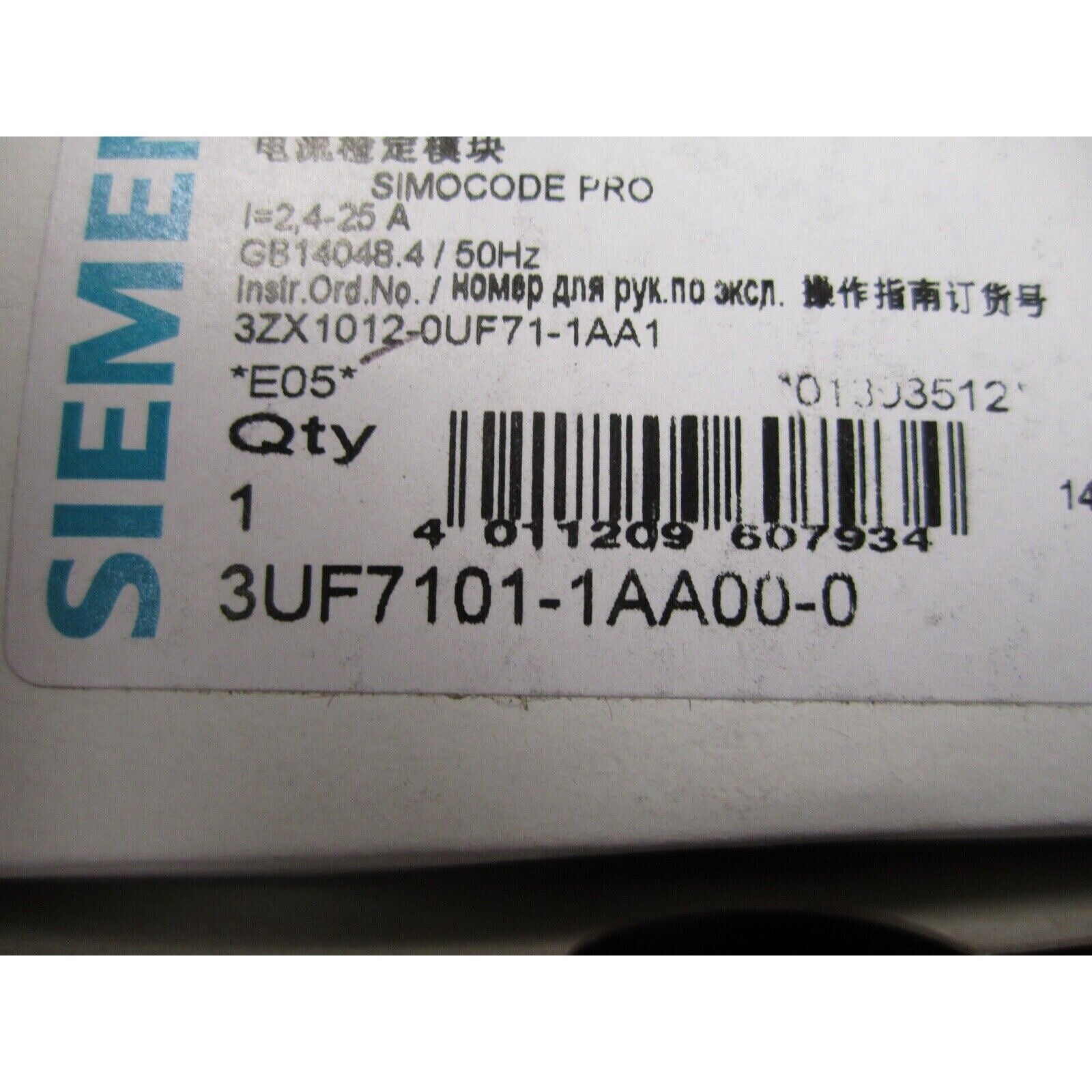 New Siemens 3UF7 101-1AA00-0 3UF7101-1AA00-0 Current Measuring Module