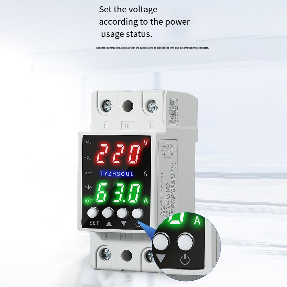 Dual LCD Voltage Protector with Smart Over Under for current Electrical