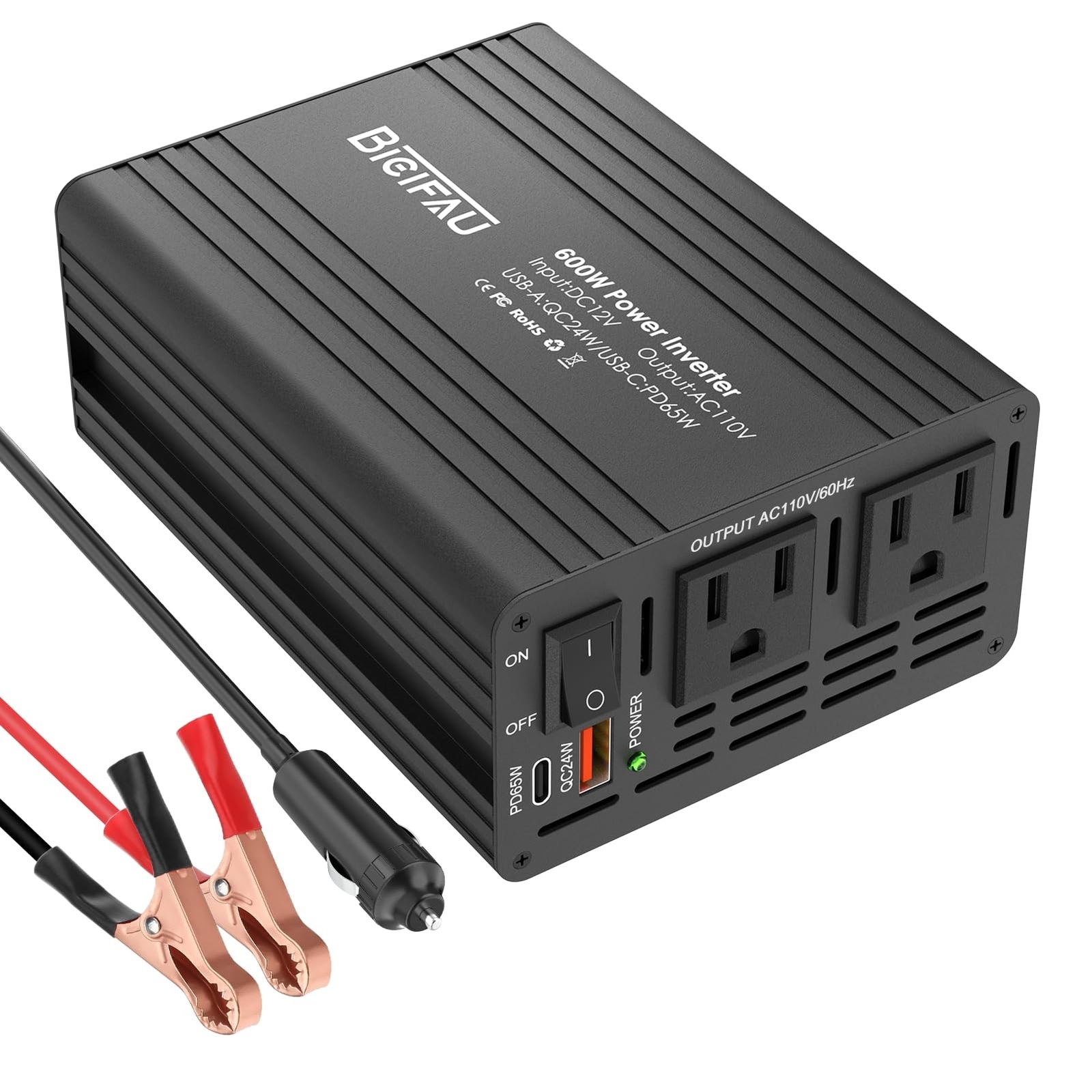 600W Inverter 12V to 110V, DC to AC Car Power Inverter for Vehicles... Fast Ship