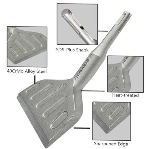 SDS Plus 3in Wide Bent Chisel Bit 20° Angle Floor Scraper Tile Removal Tool