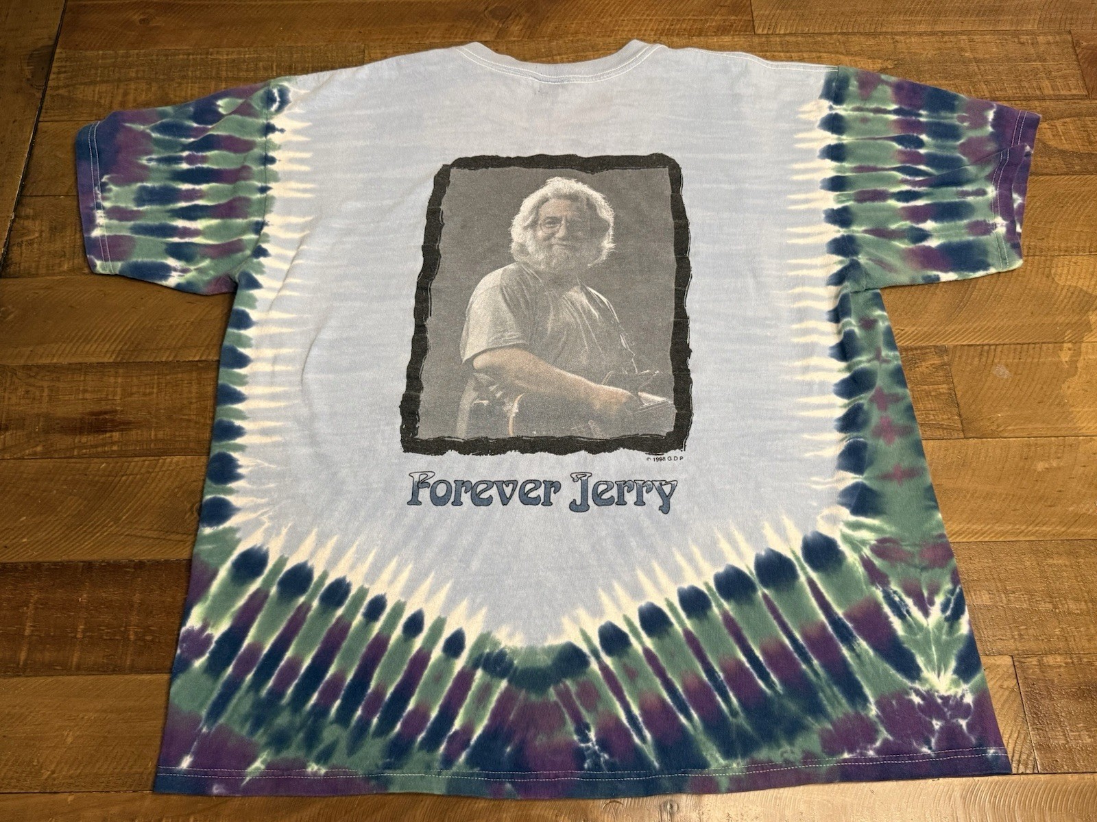 Vintage 1998 Grateful Dead Forever Jerry Garcia Tie Dye T Shirt Size XL