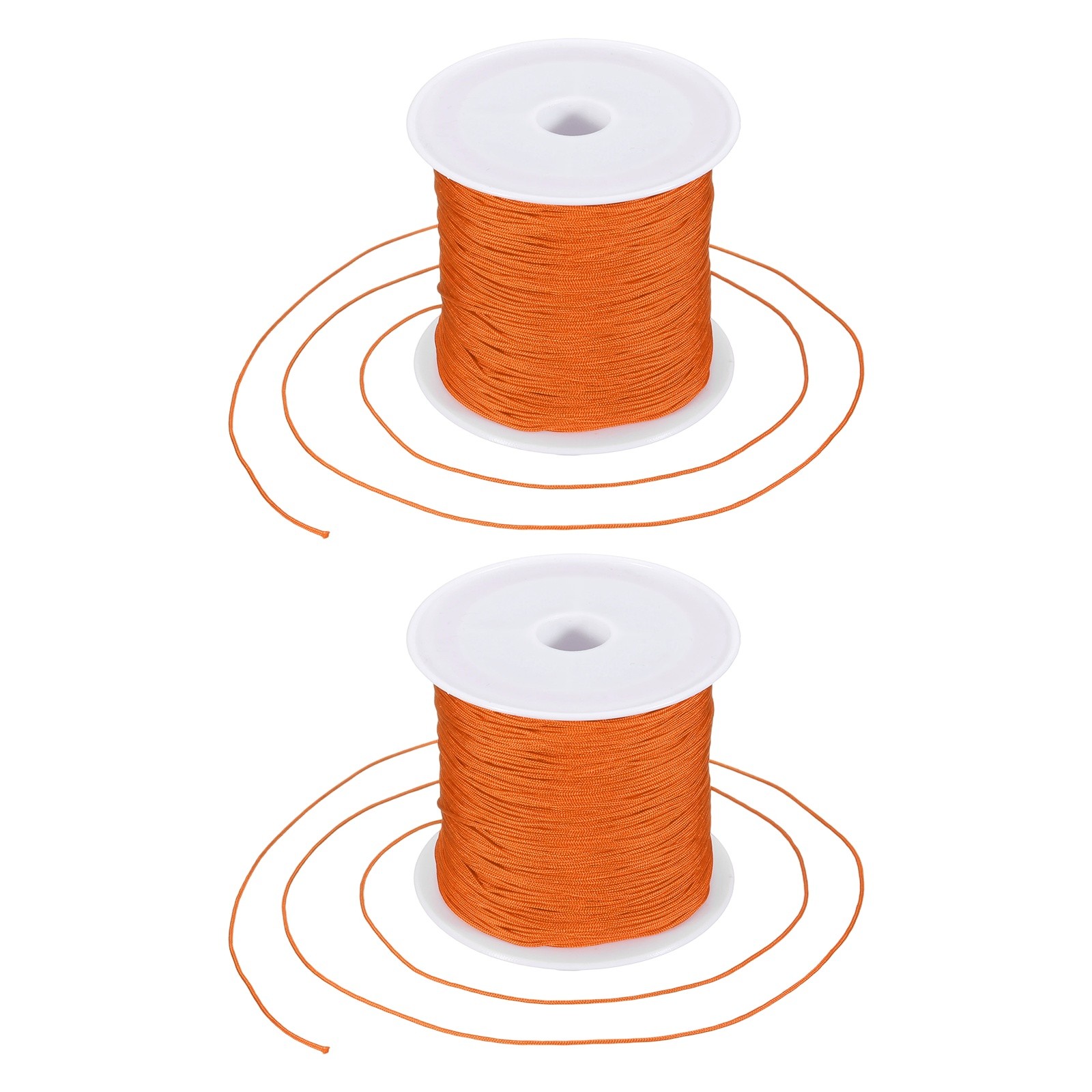 2 pcs 0.6mm String for Bracelets, 44 Yards Beading Thread(Bright Orange)