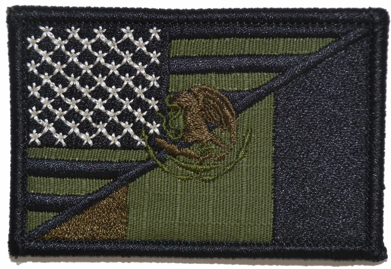 USA / Mexico Flag Patch 2x3