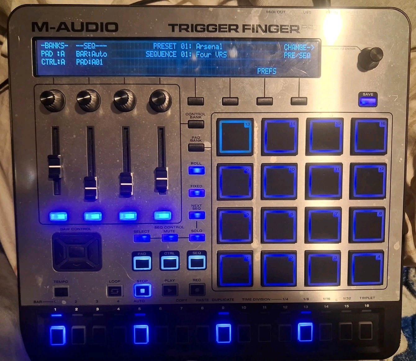 M-Audio Trigger Finger Pro Pad Controller Step Sequencer With Cord.