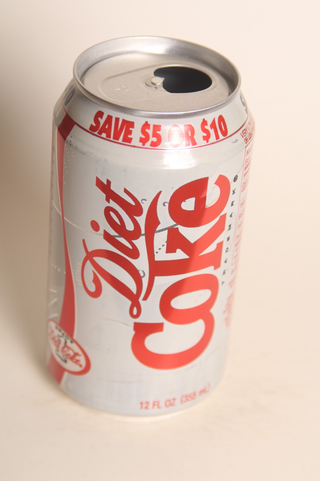 Diet Coke soda can " Save $5 or $10 Six Flags"