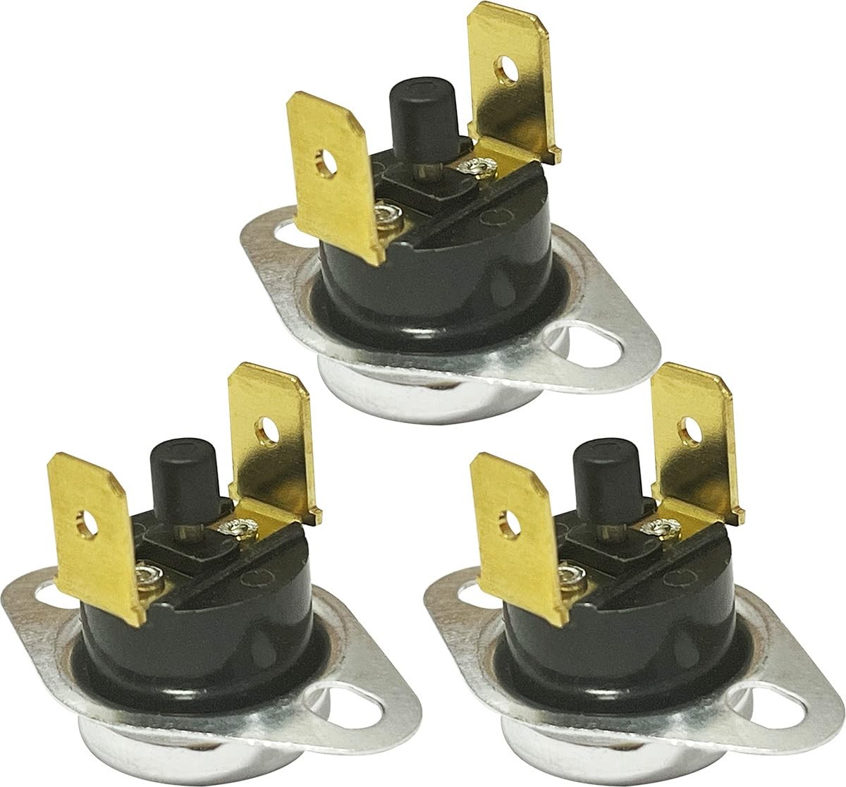 3-Pack L300F Cutoff Manual Reset Thermostat Flame Rollout Limit Switch Black