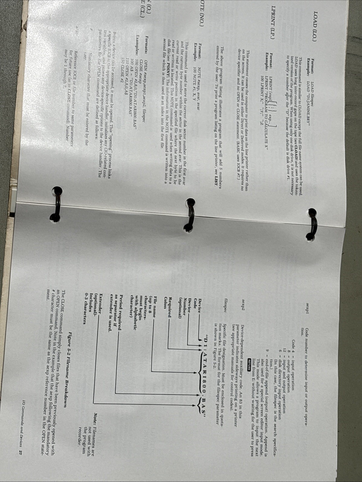 Atari 400/800 Personal Computer Basic Reference Manual USED Vintage