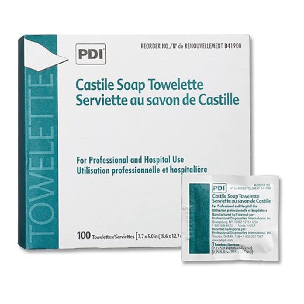 PDI Healthcare D41900 Castile Soap Towelette 2% Coconut Oil (Pack of 100)
