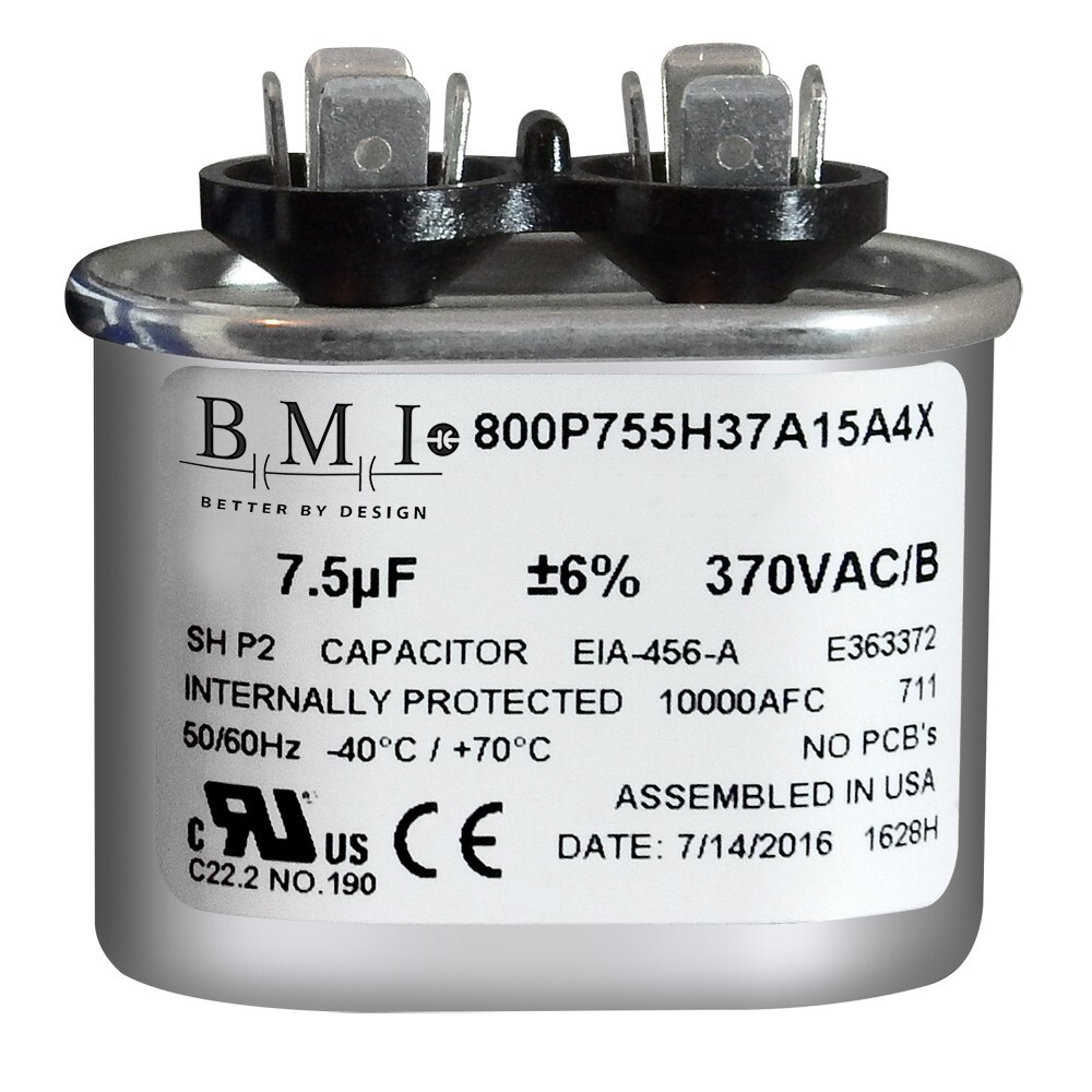 14007 - Mars OEM Replacement Run Capacitor 370 VAC 7.5 MFD Oval