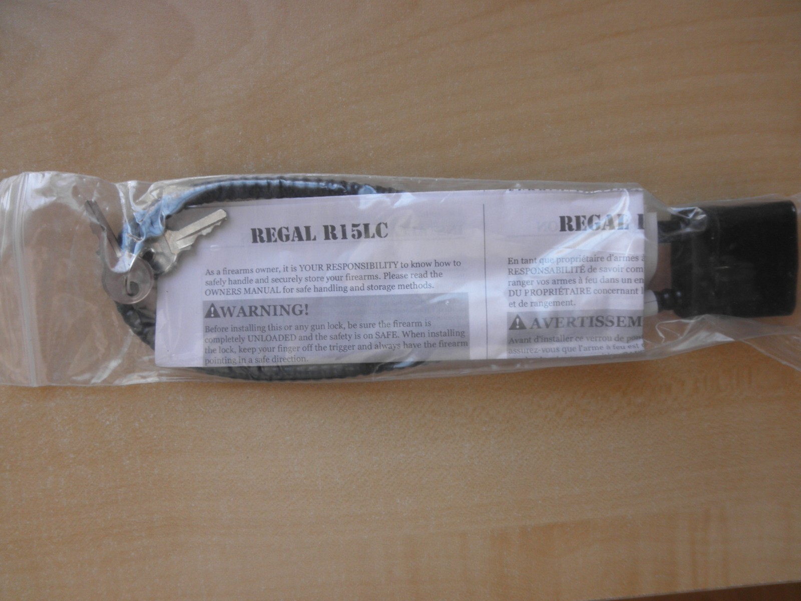NEW Black Regal Firearm Gun Safety Cable Lock R15LC 15"