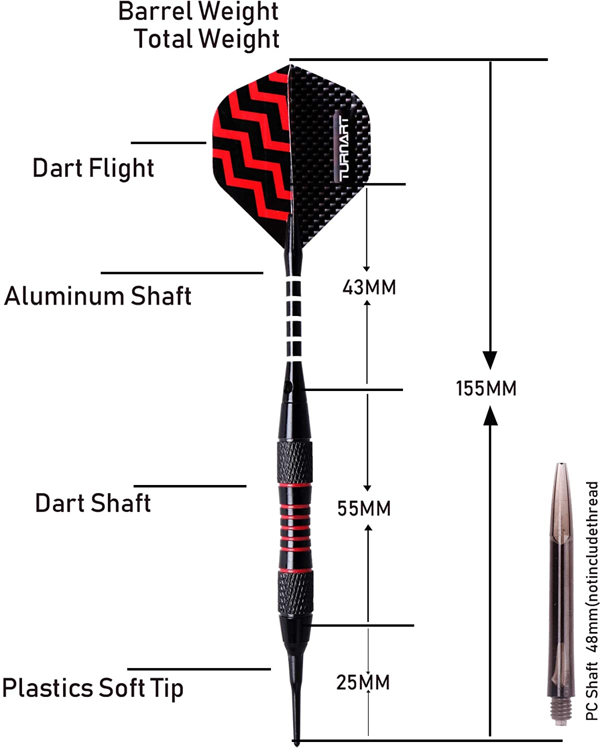 Darts Plastic Tip Professional Soft Tip Darts Set for Electronic Dartboard 9 Pc