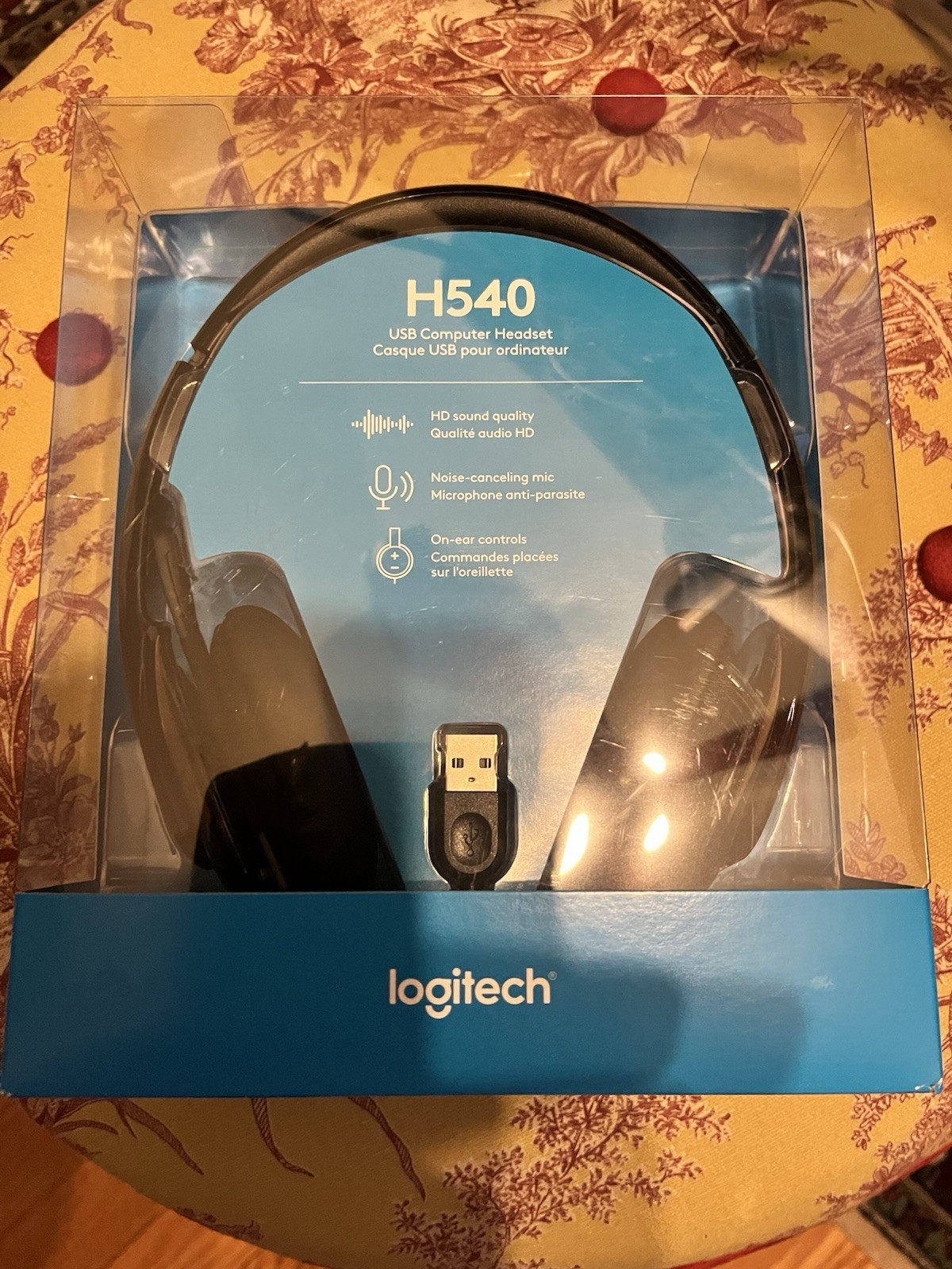 Logitech H540 USB Computer Headset Headband HD Sound Noise Canceling Mic