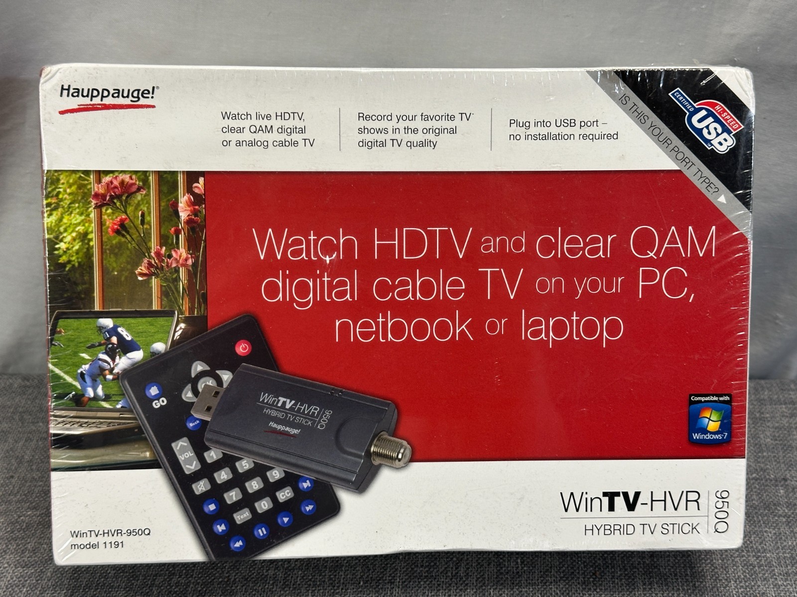 NEW Hauppauge WinTV-HVR-950Q Hybrid TV Tuner Stick Model 1191 with Remote