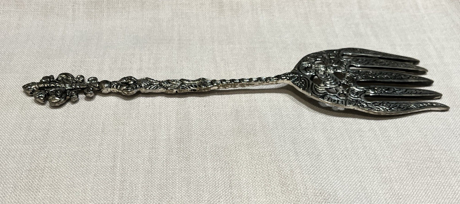 Vintage Ornate Salad Serving Set Large Spoon Fork