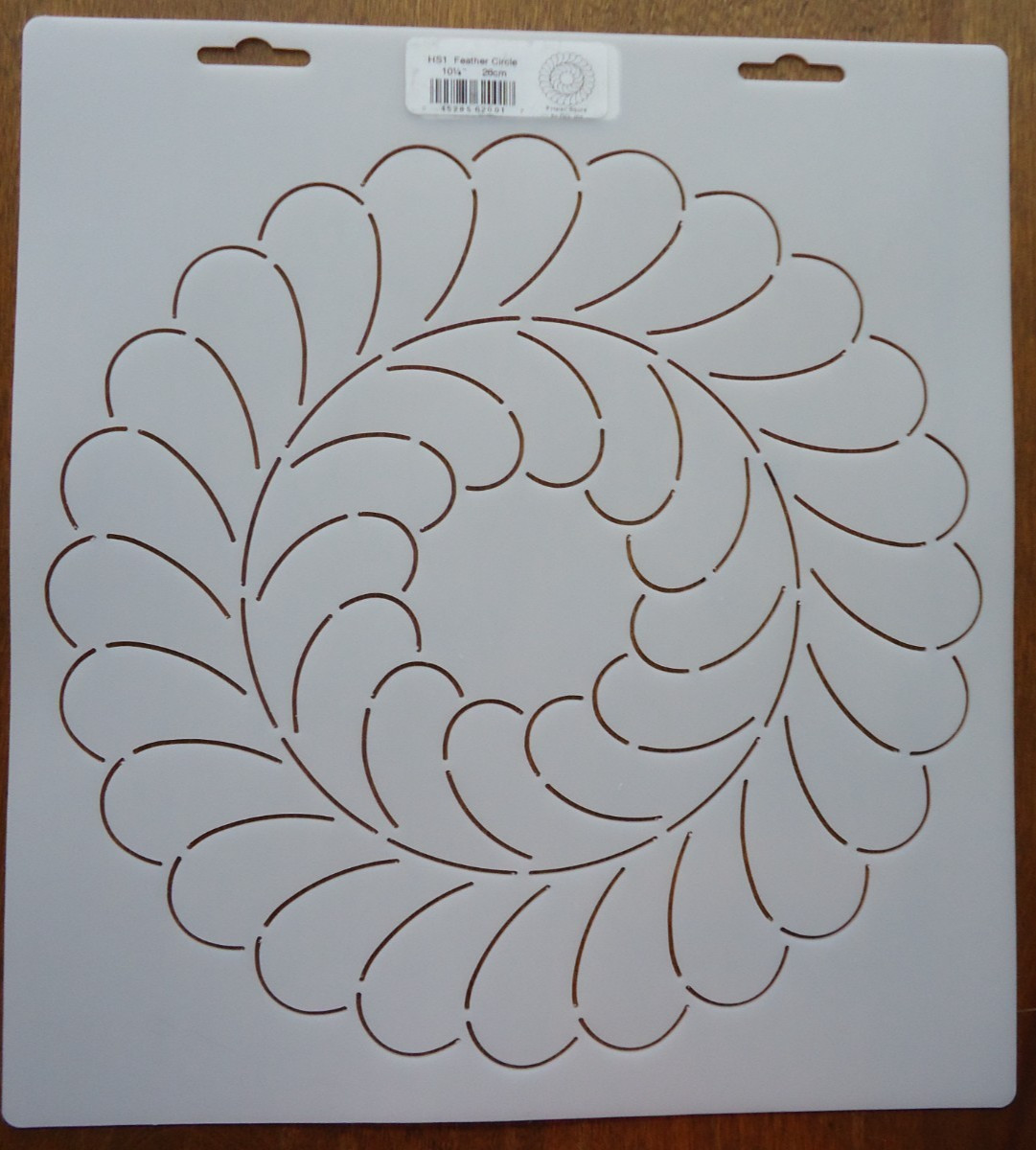Stencil Quilting Feather Circle 10 1/4"  26cm QC HS1 quilt template stitch sew