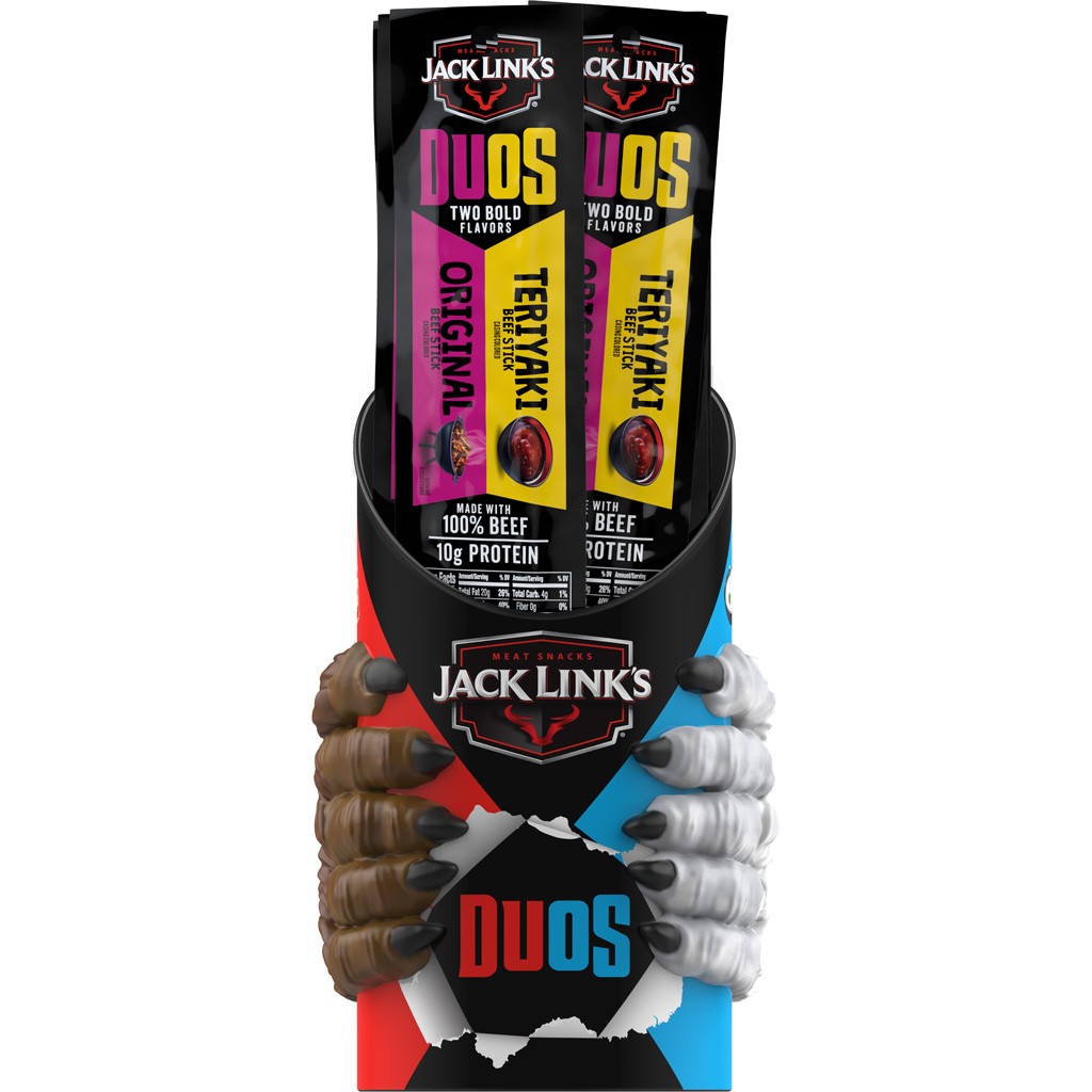 Jack Links 1.84oz Beef Stick Duos Mug Display 40ct Orig & Teriyaki