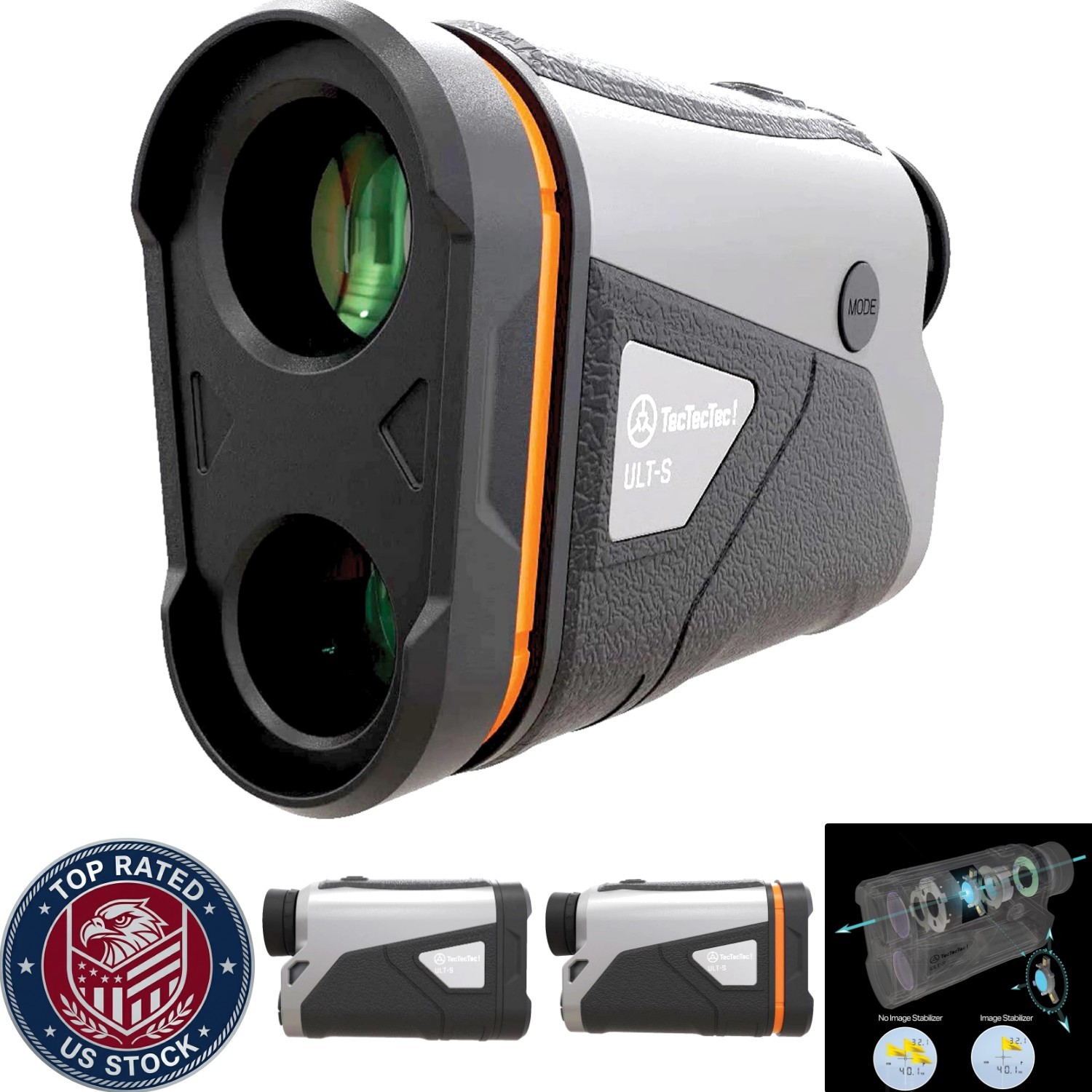 ULT-S Pro Golf Rangefinder with Stabilization & Fog Mode - Laser Precision