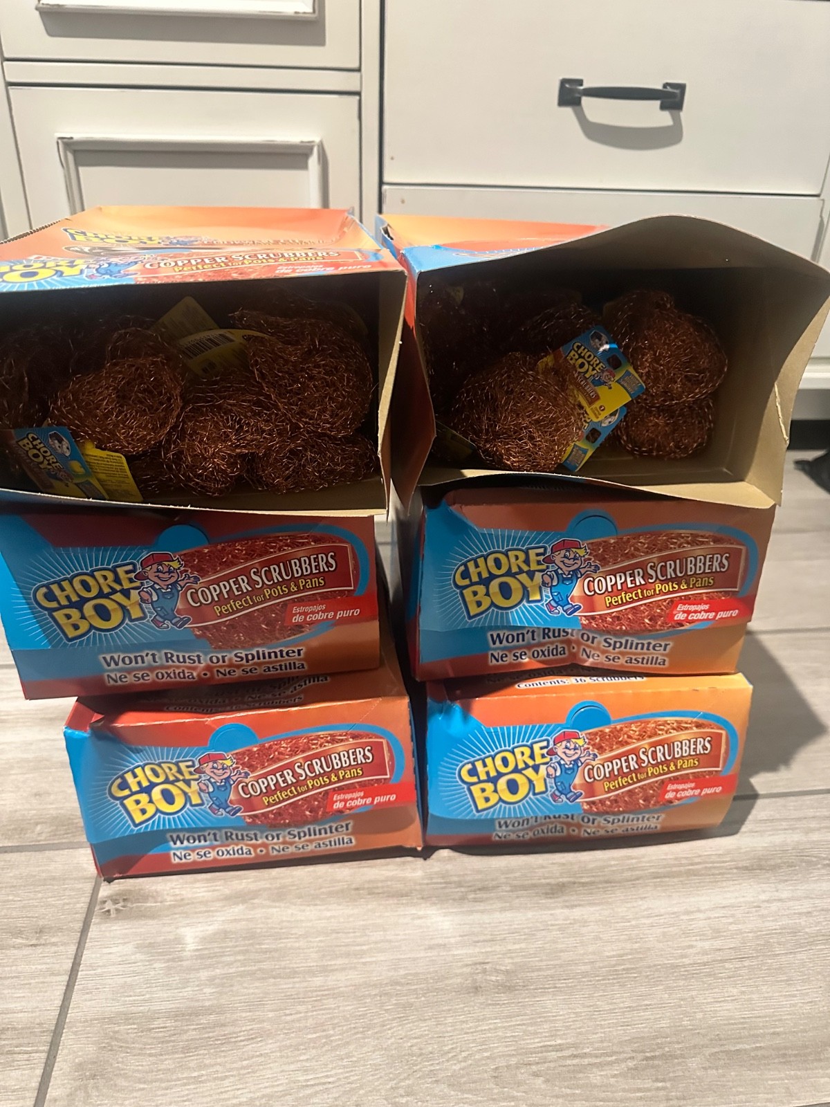 Chore Boy Copper Scrubber 36 Pieces Per Box.