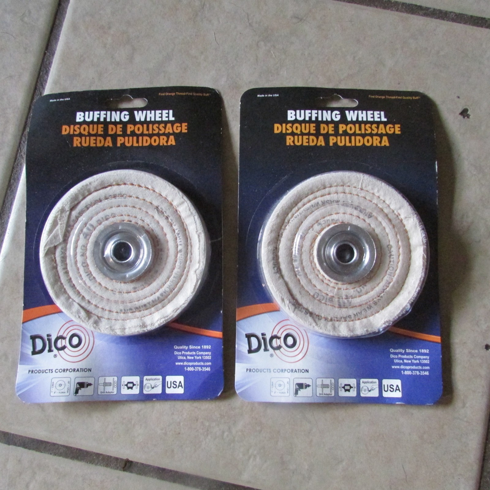 2 Dico Buffing Wheels for Metal/Plastics Etc - 4" Firm - 1/2" Arbor -USA (8 B)