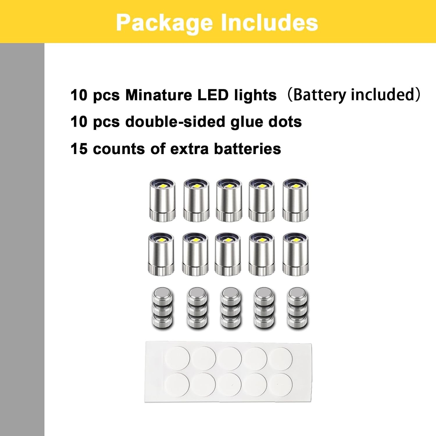 10 Pack Small Spotlight Battery Operated LED Lights, Warm White LED Wireless