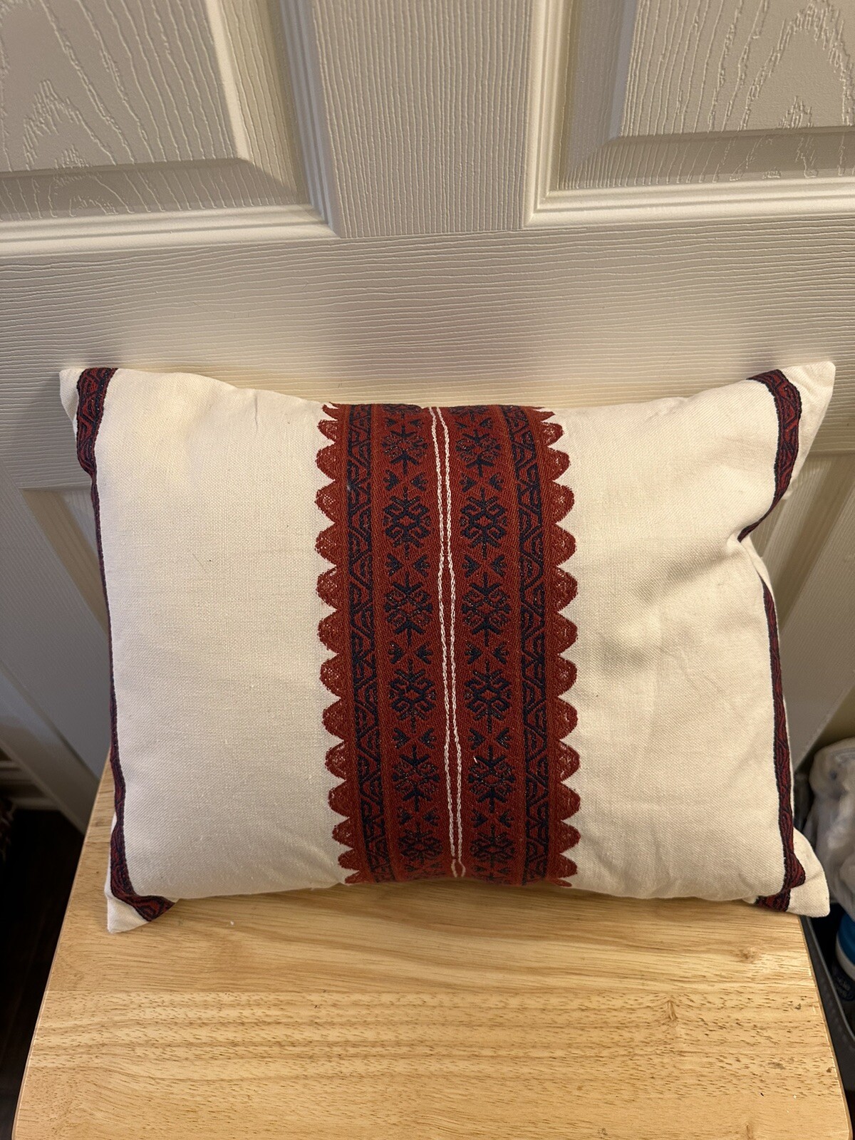 New Ralph Lauren Mirabelle Leason Cream Red Decorative Throw Pillow