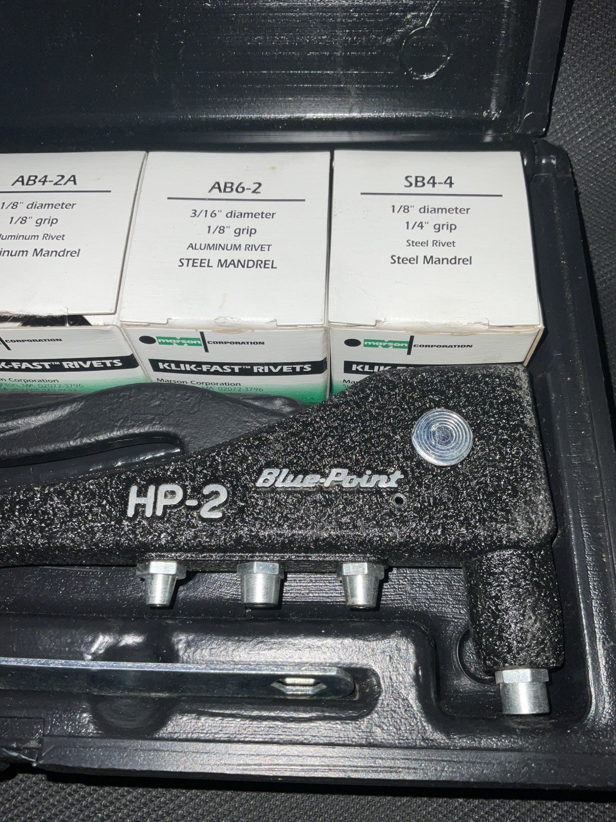 🧰Blue-Point HP-200A Rivet Set Marson w/Assorted Rivets + Case *Read* 🔩