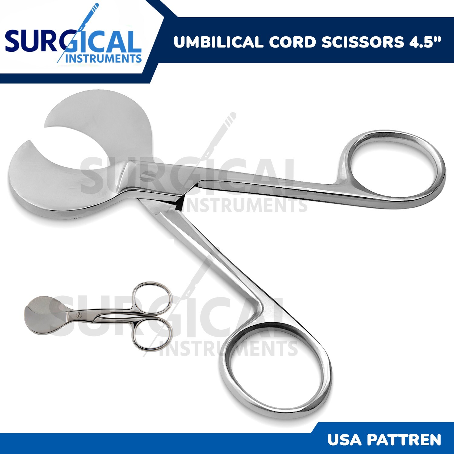 German Grade Umbilical Cord Cutter (Cord Scissors) 115mm Straight Gynecology