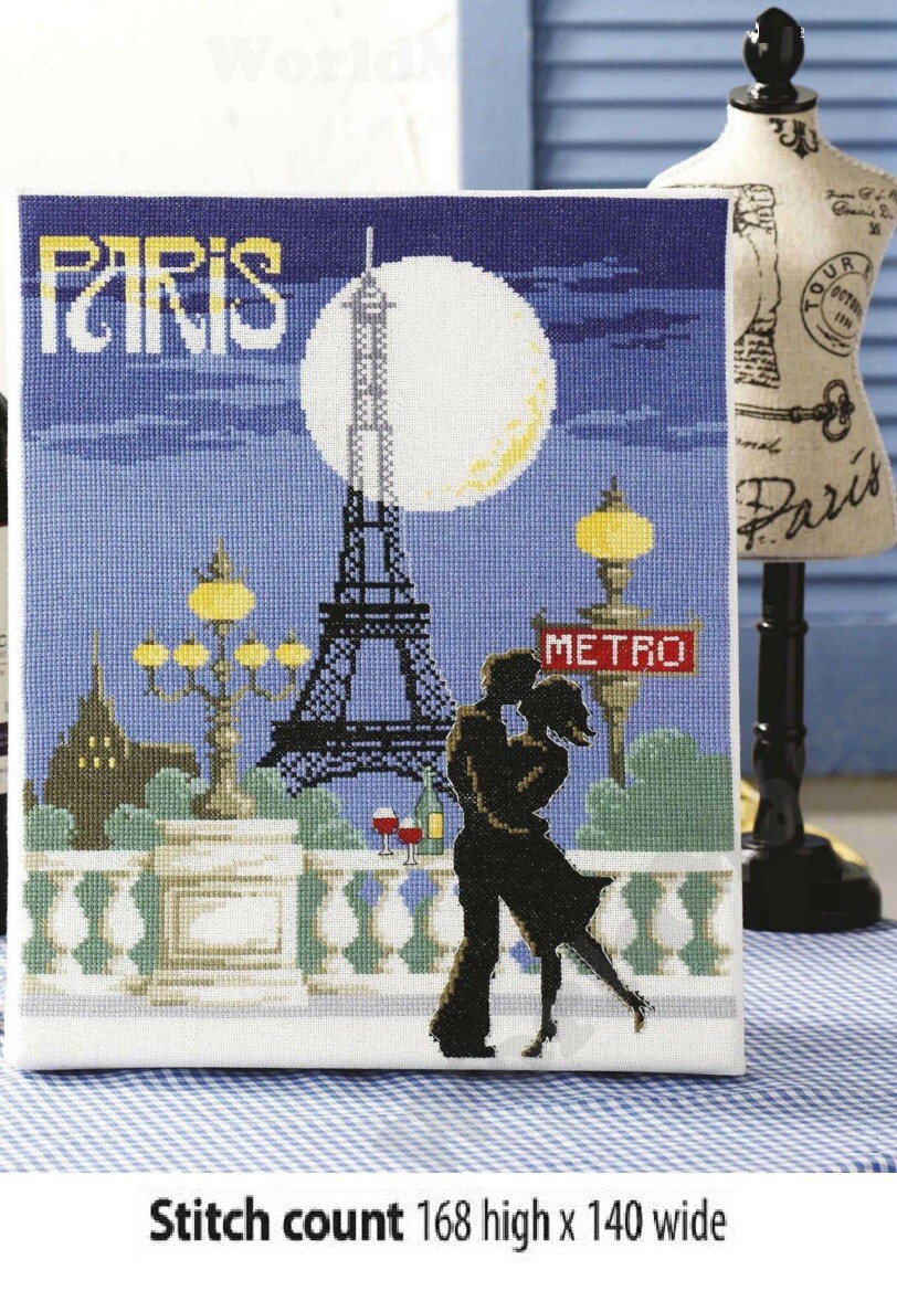 PARIS BY MOONLIGHT  CROSS STITCH PATTERN  ONLY  ALS   PS