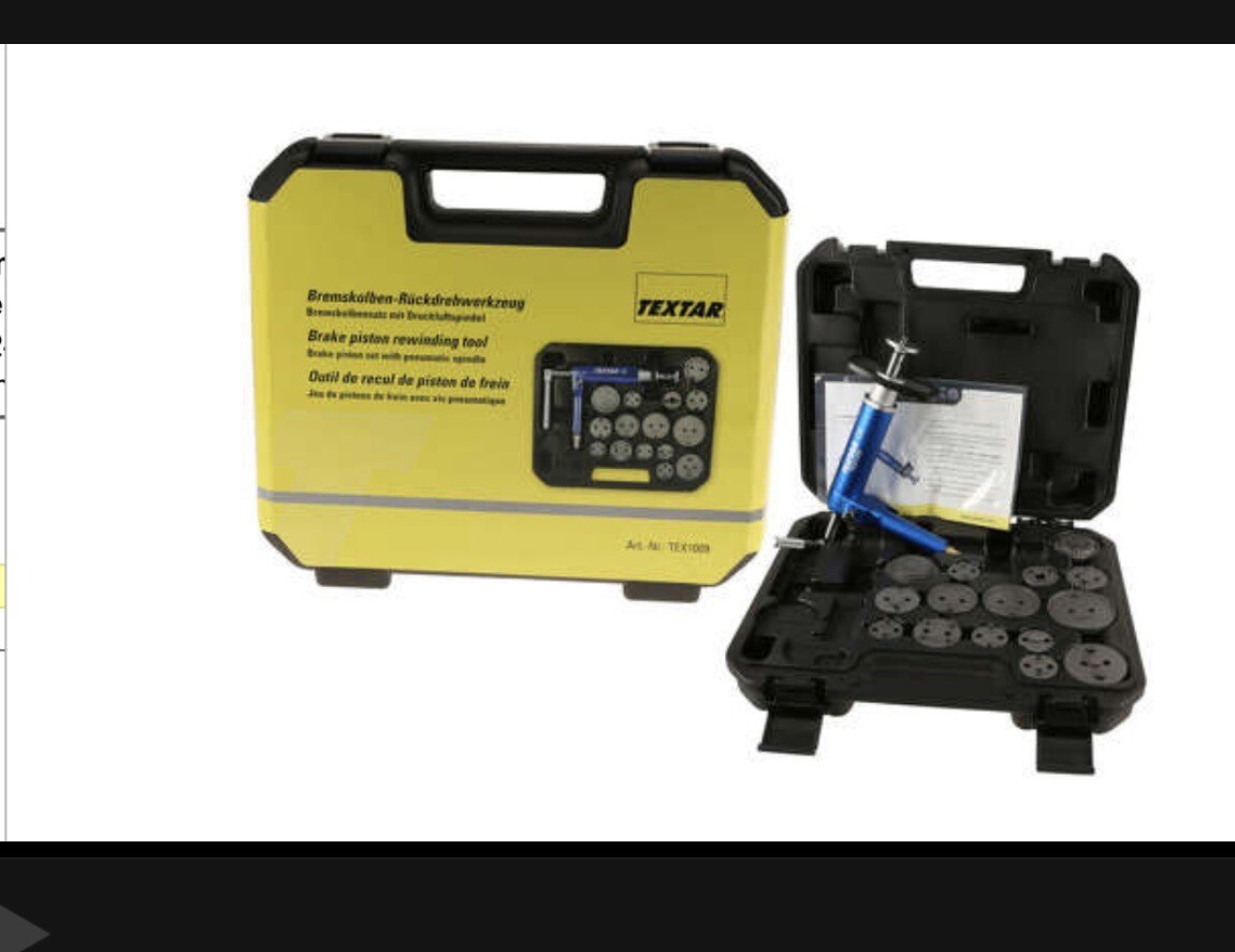 TEXTAR Pneumatic Brake Caliper Piston Rewinding Tool Set TEX1009