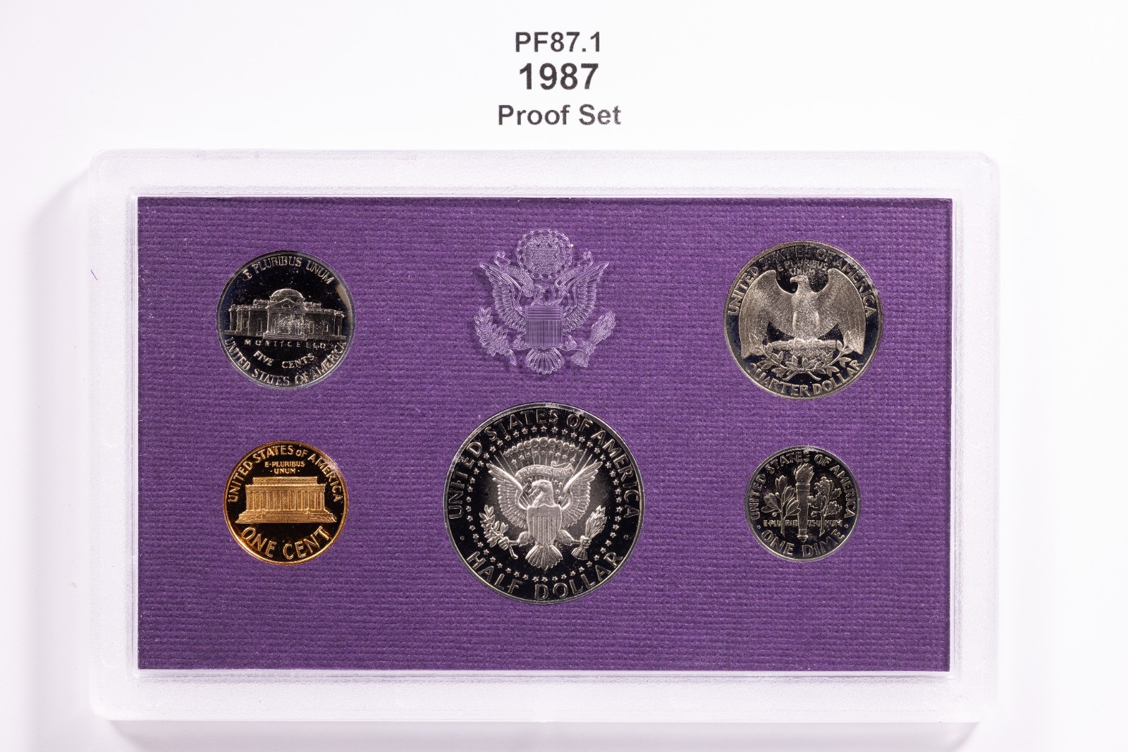 1987-S United States Mint Proof Set 5 Coins OGP Envelope & Specs