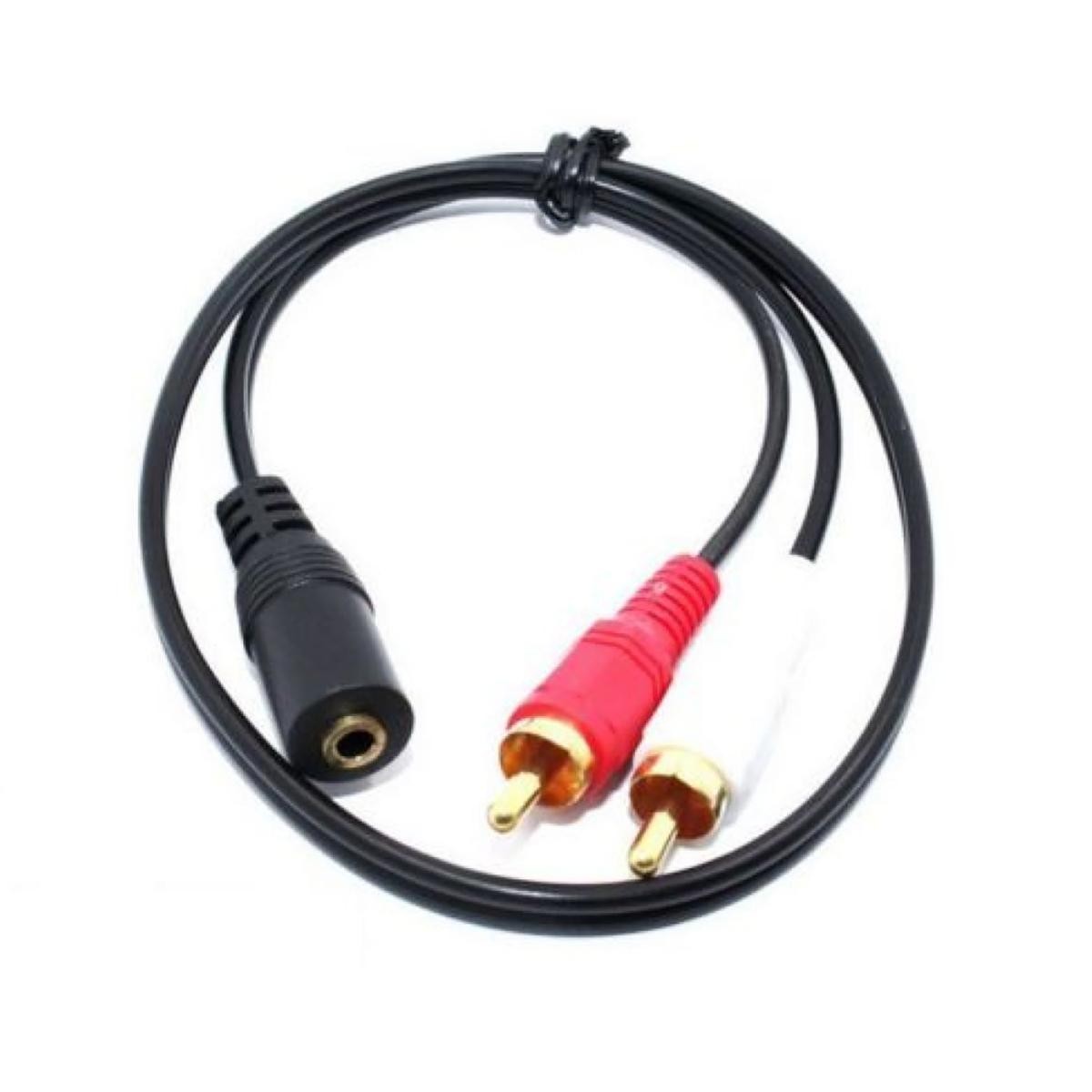 3.5mm 1/8" Female Mini Jack To 2 Male RCA Plug Adapter Convertor Audio Y Cable B