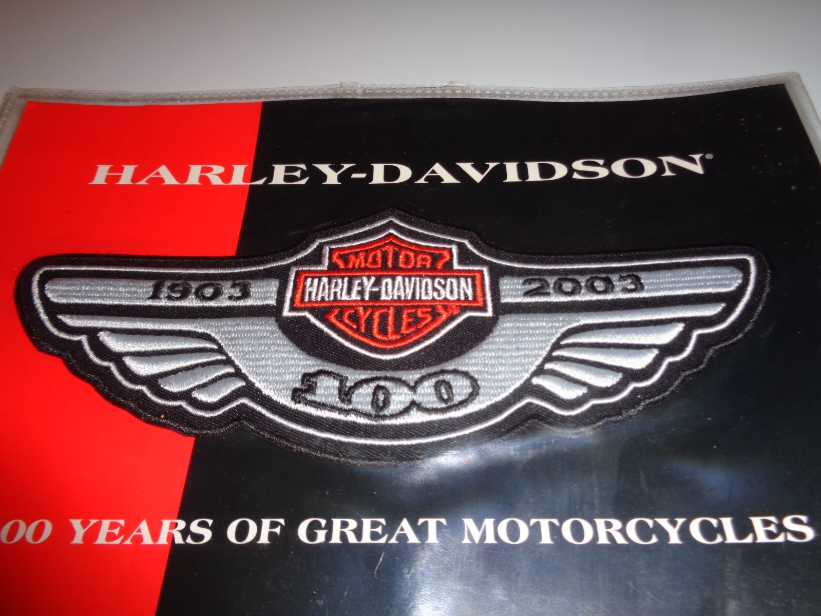 2003 Harley Davidson 100th Anniversary  Patch and Harley  100th Ann Pin 7.5 inch