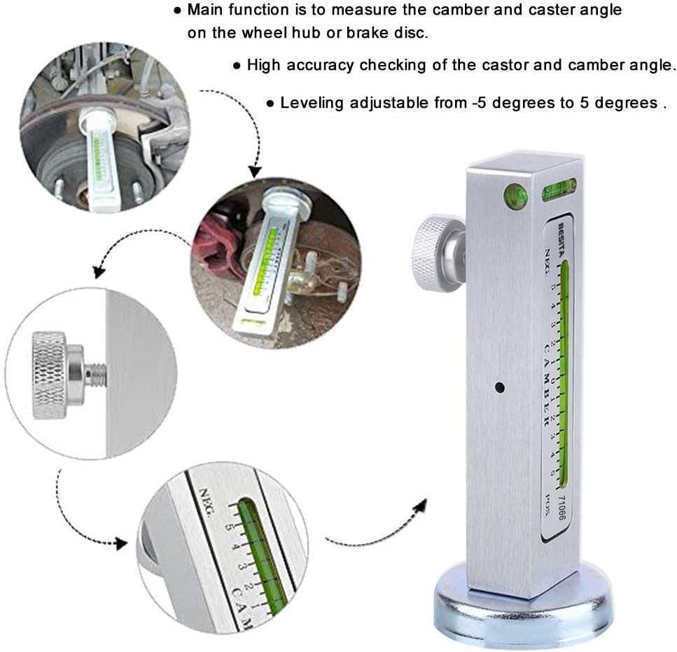 Adjustable Magnetic Gauge Tool Camber Alignment Tool Strut Wheel Alignment To...
