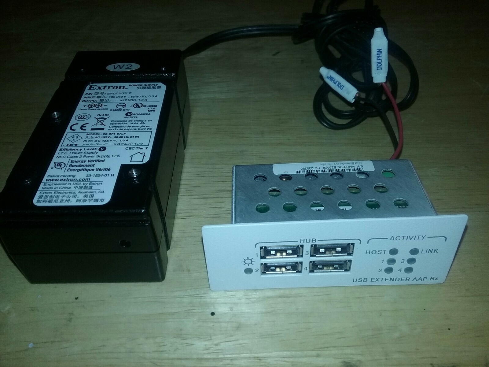 Extron USB Extender AAP Rx Receiver 60-870-22 White & 28-071-07LF Power Supply