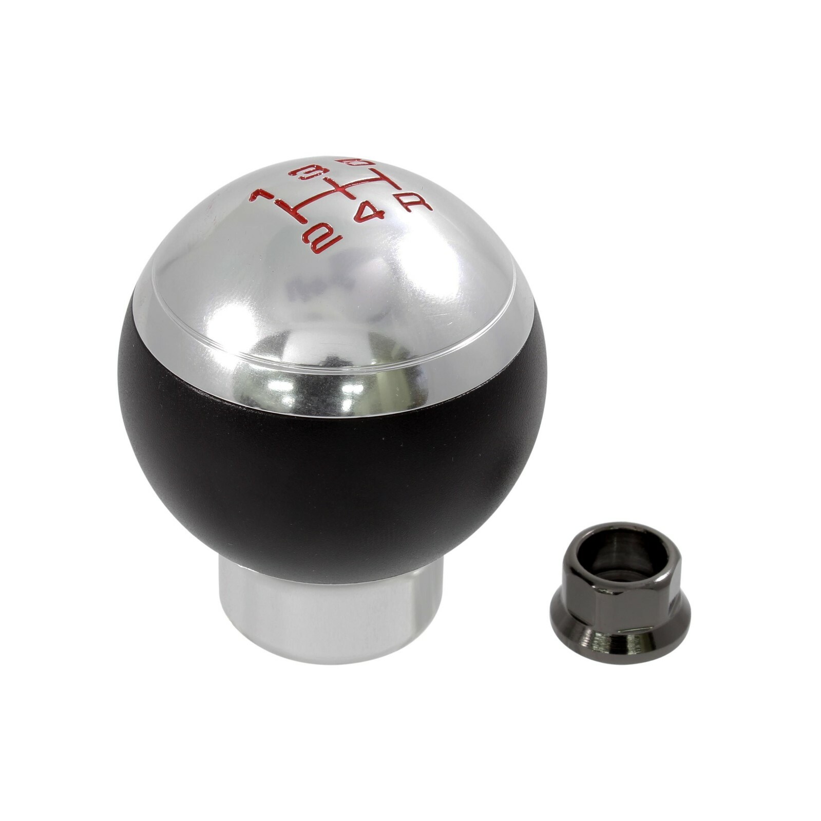 FOR NISSAN INFINITI 10X1.25 THREAD ROUND SHIFT KNOB 5 SPEED MANUAL SILVER BLACK