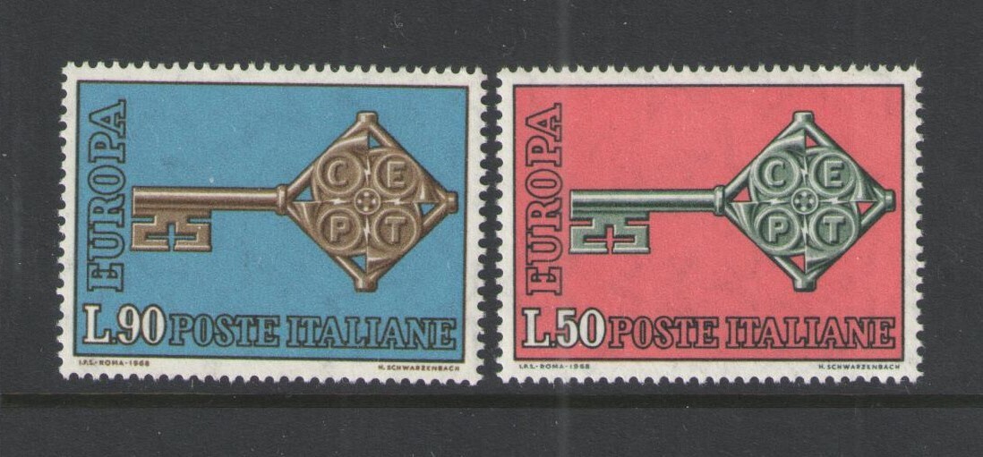 1968 ITALY Scott # 979-980 { EUROPA } STAMP SET MNH MINT NEVER HINGED