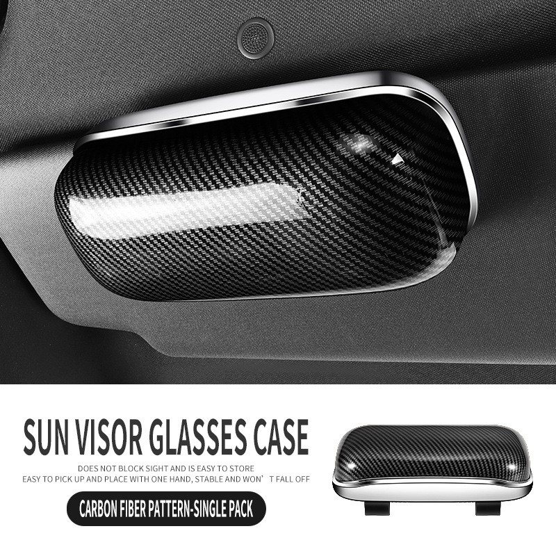 Multifunctional Sunglasses Glasses Case Holder Cage Box Sun Visor Glasses Clip