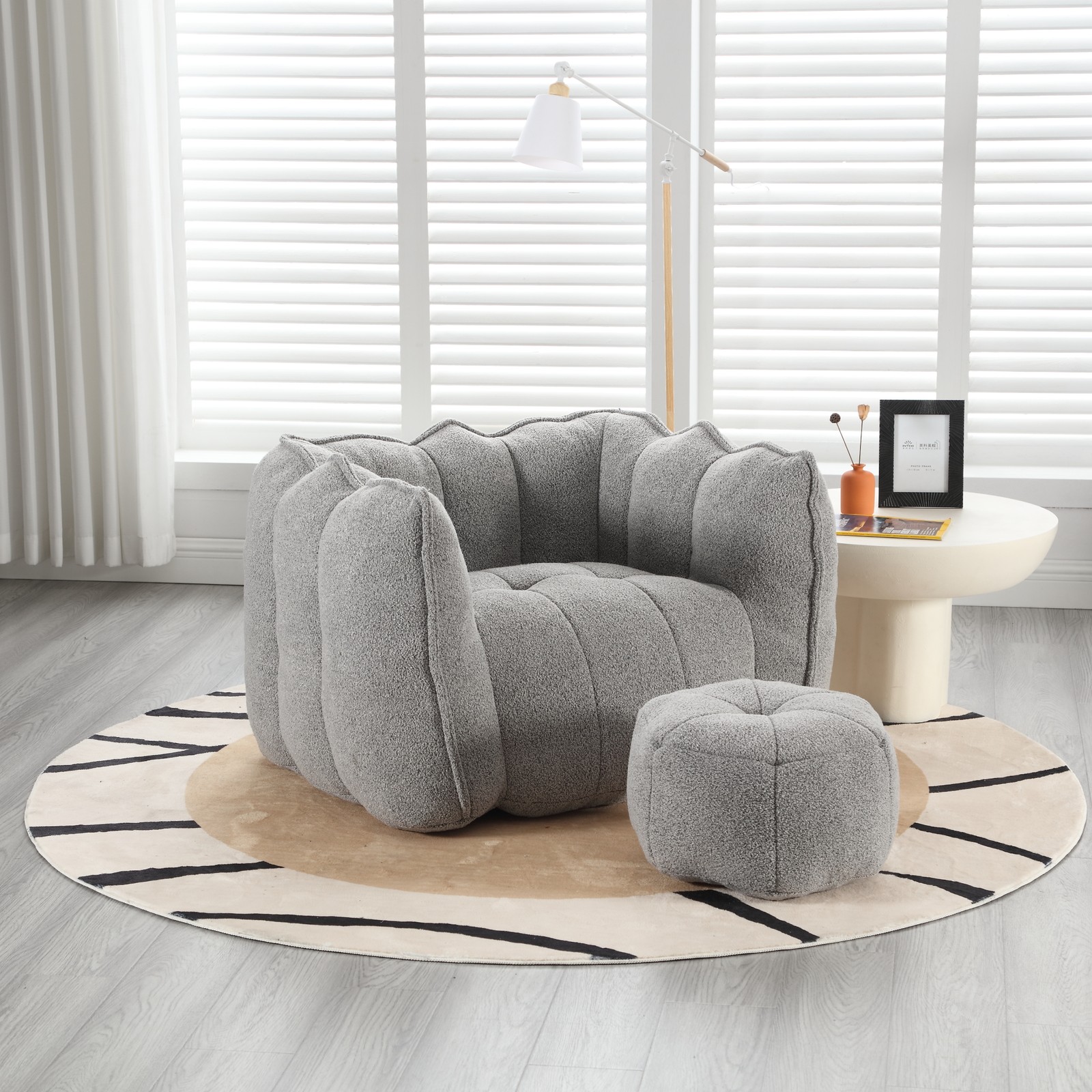 Soft Bean Bag Chair with High Resilient Foam(Chips)for living room and bedroom,