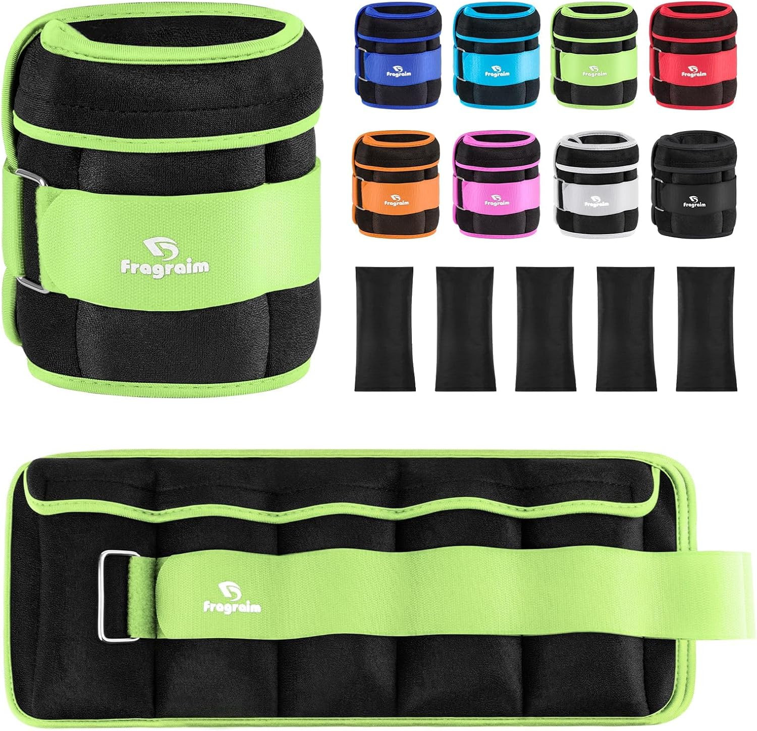 Adjustable Ankle Weights 1-3/4/5/6/8/10/12/15/20 LBS Pair with Removable Weight