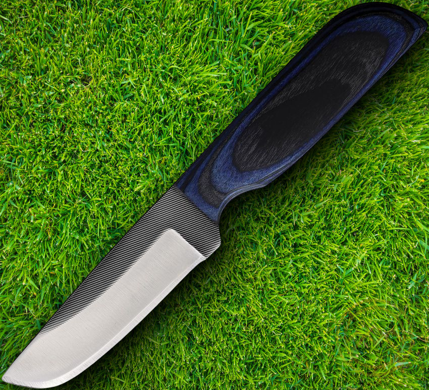 Anza Fixed Knife 3.75" Full Tang Made From A File Carbon Steel Blade Wood Handle