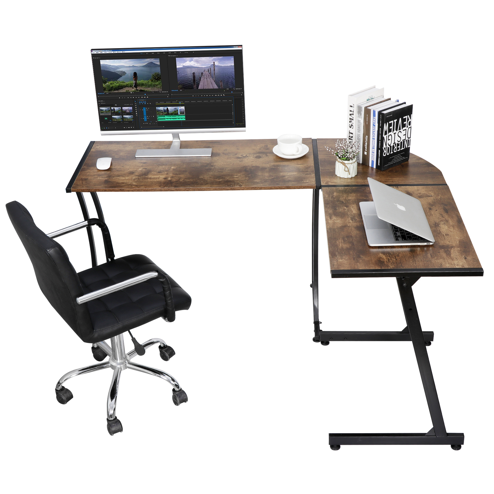 L-Shaped Computer Desk L Shaped Corner Desk Laptop Study Writing Table Sturdy