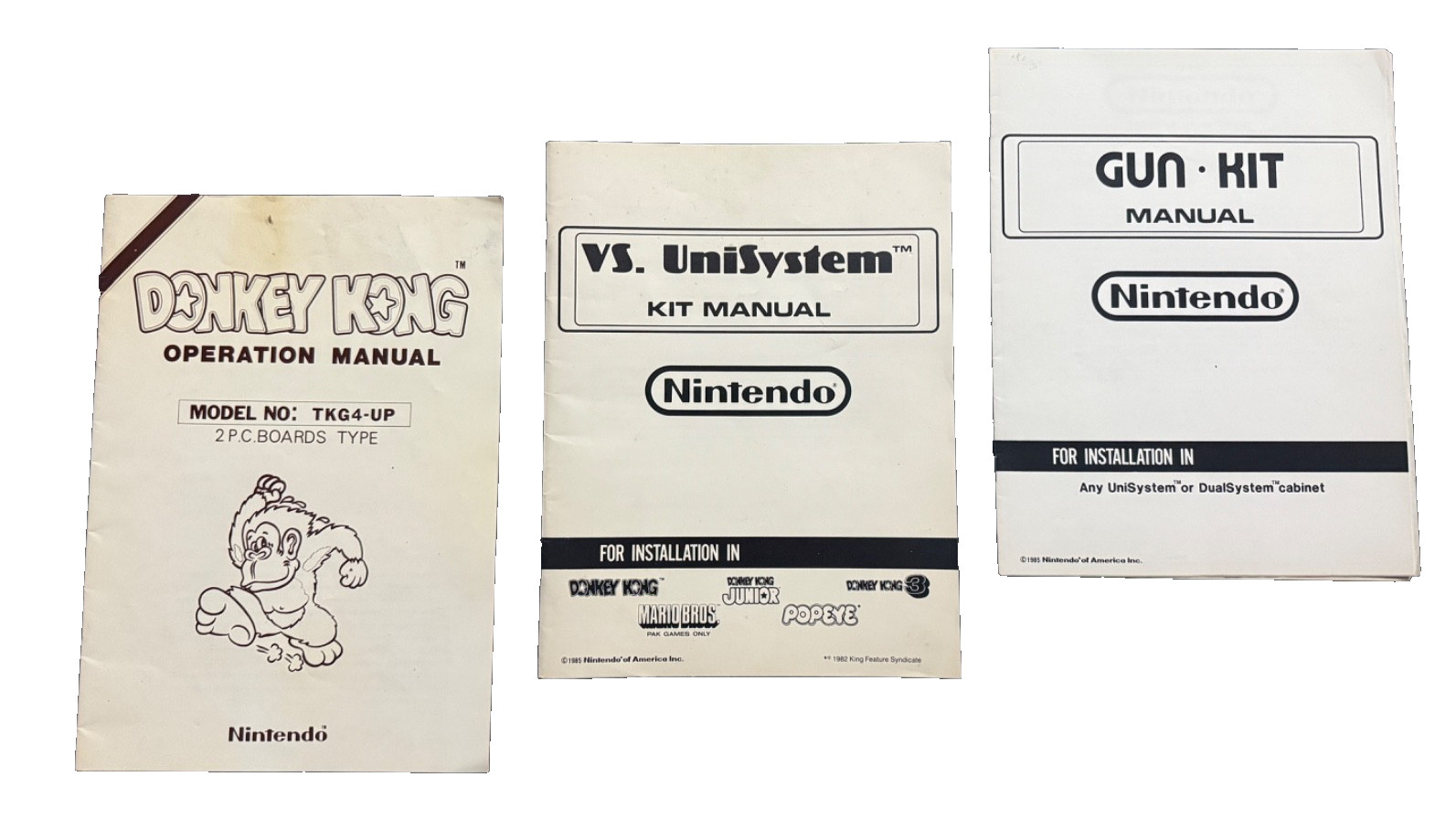 Nintendo Arcade Manual Lot Donkey Kong VS UniSystem Gun Kit Hogan’s Alley