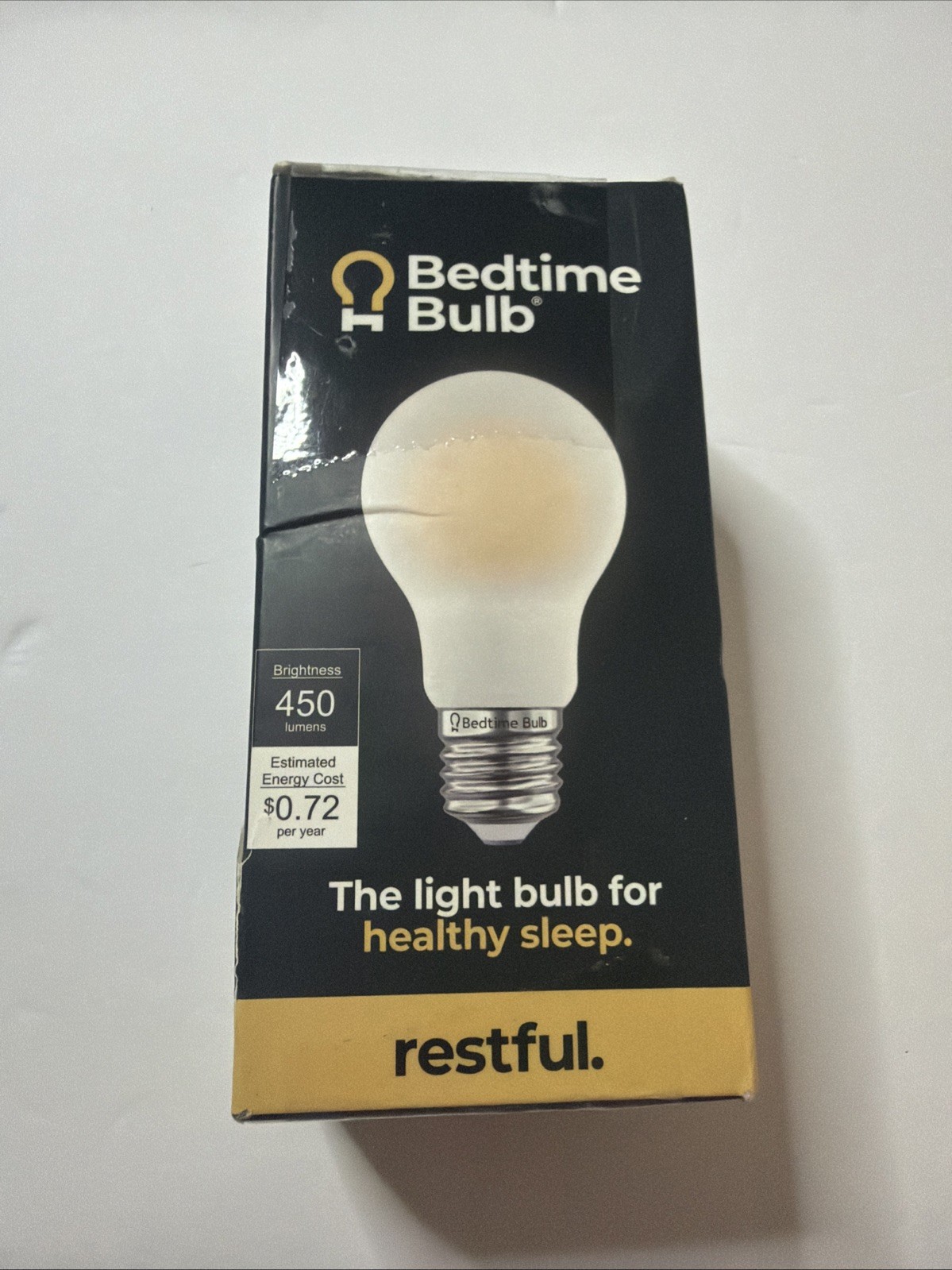 Bedtime Bulb for Better Sleep warm light open box